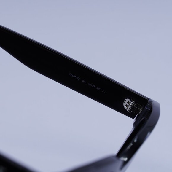 Celine CL40198F 01A Sunglasses Shiny Black Square Frame, Smoke Lenses - Picture 7 of 11